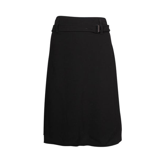 Prada Black A-Line Skirt With Detachable Belt