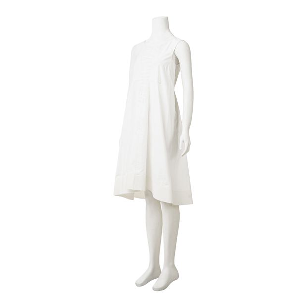 Contemporary Designer Poplin White Dress