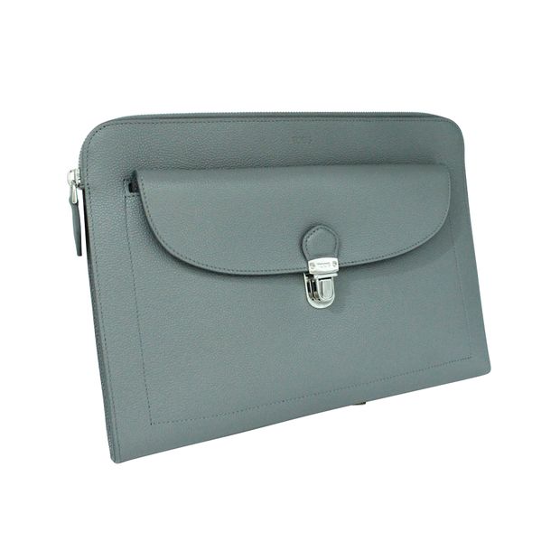 Tod'S Grey Leather Messenger Bag