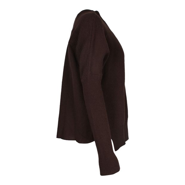 Marni Button-Down Cardigan in Brown Wool