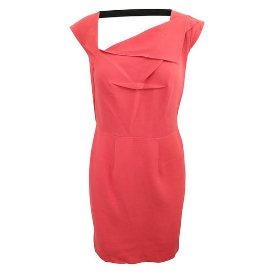 Roland Mouret Coral Pink Asymmetric Dress