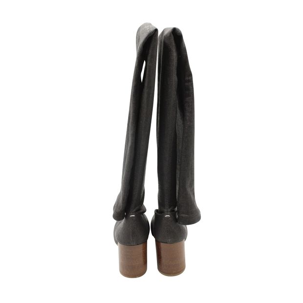 Maison Margiela Mid-thigh Boots in Dark Grey Canvas