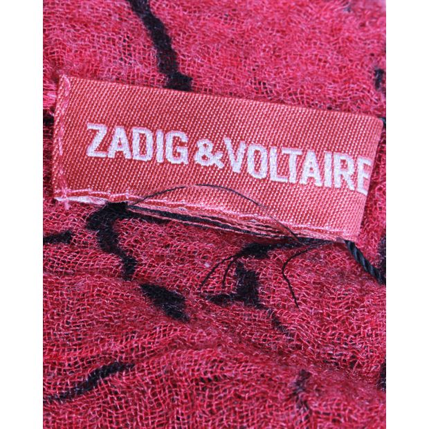ZADIG & VOLTAIRE Red Animal Print Scarves