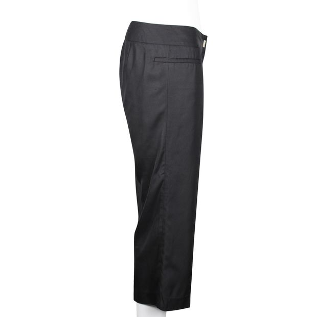 SHANGHAI TANG Black Cropped Wide Leg Pant