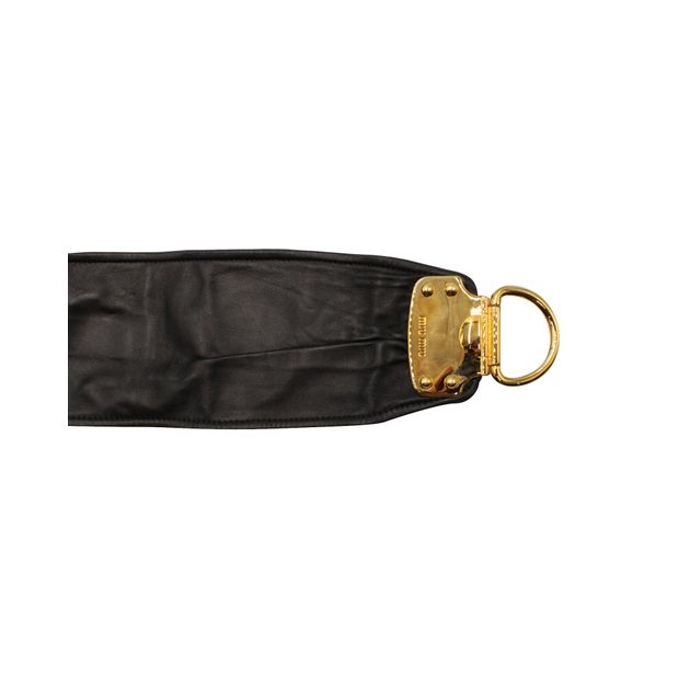 Miu Miu D-Ring Belt in Black Leather
