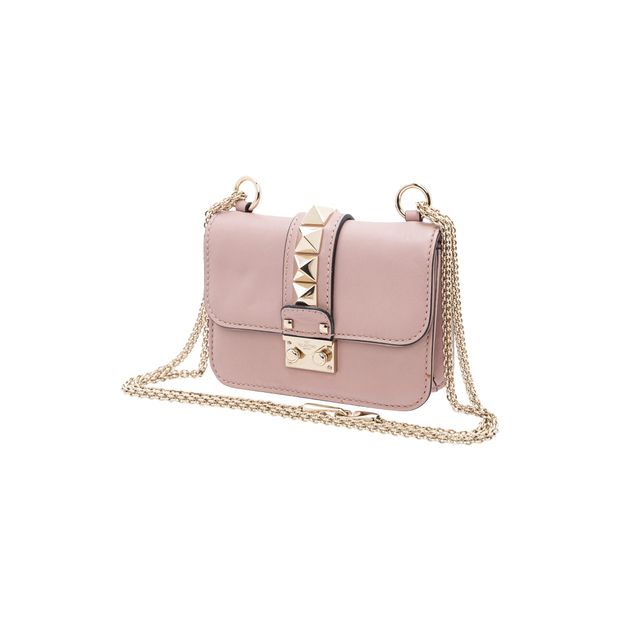 Valentino Small Rockstud Glam Lock Flap Bag