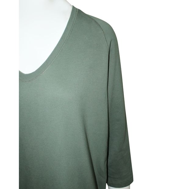 DRIES VAN NOTEN Oversized Green T-Shirt Dress