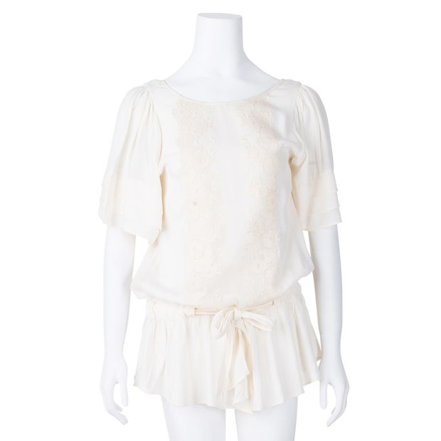 MAGALI PASCAL Embroidered Lace Insert Top