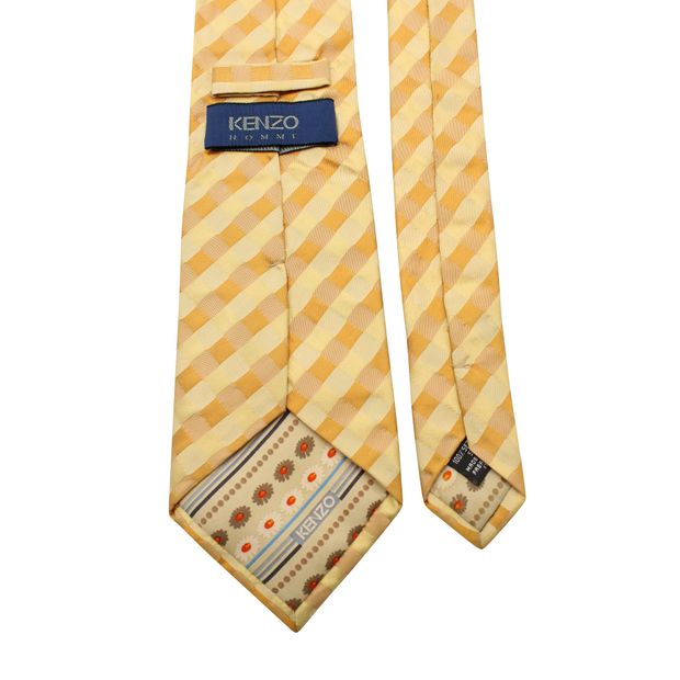 KENZO Kenzo Orange & Yellow Checked Tie