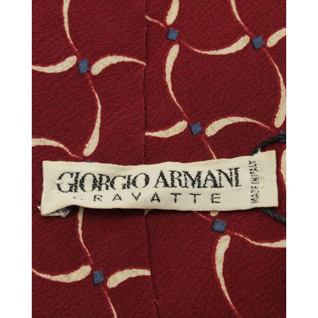 GIORGIO ARMANI Burgundy Print Tie