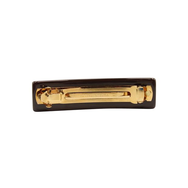 Louis Vuitton Brown Resin And Gold Hair Barrette