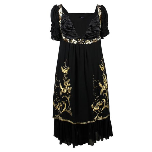 ANNA SUI Black Silk Dress