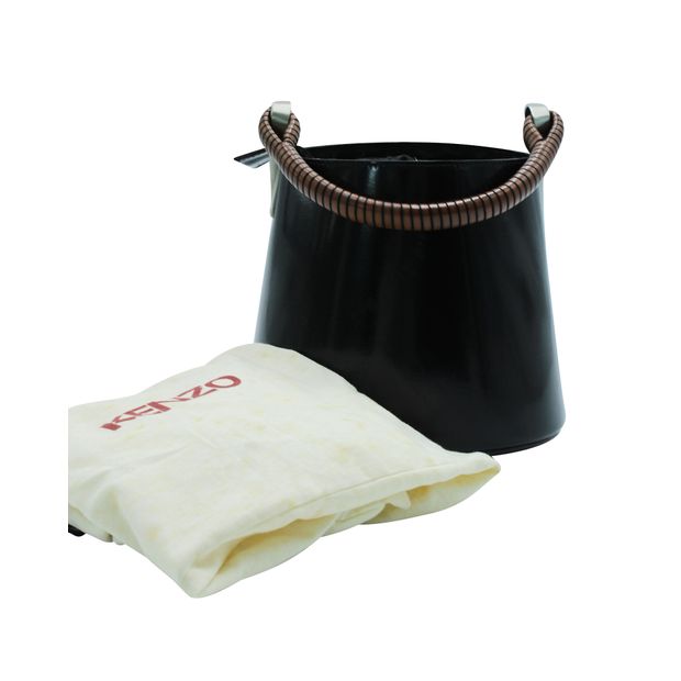 Kenzo Black Leather Vintage Bucket Bag