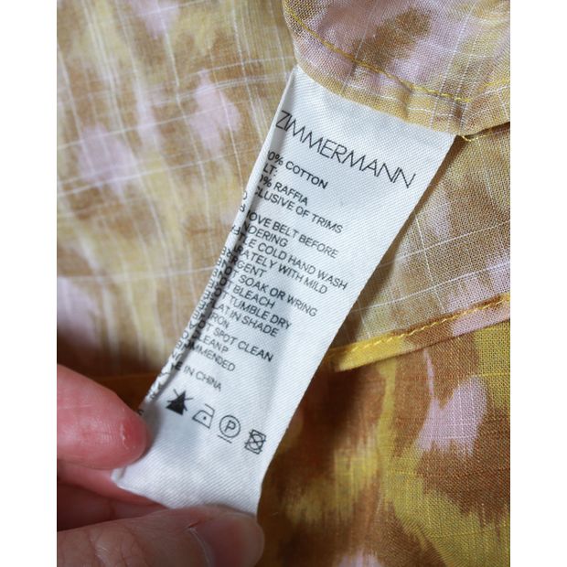 Zimmermann Leopard-Print Maxi Skirt in Yellow Cotton