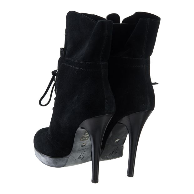 GIUSEPPE ZANOTTI Suede Lace Up Boots