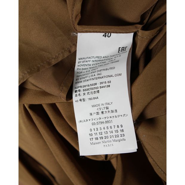 MM6 Maison Margiela High-Low Dress in Brown Polyester