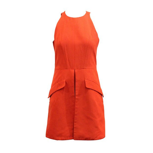 Alexander Mcqueen Orange Sleeveless Mini Dress
