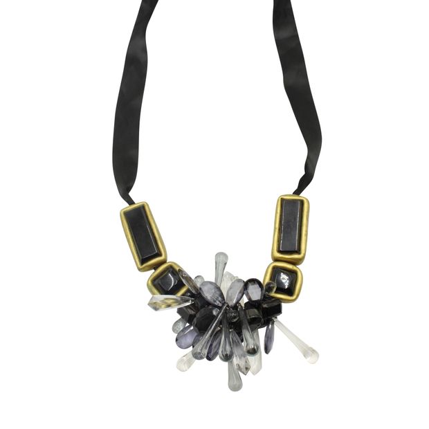 Marni Black, Grey & Gold Resin Necklace / Belt