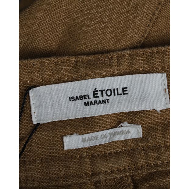 Isabel Marant Etoile A-line Utilitarian Skirt in Brown Linen