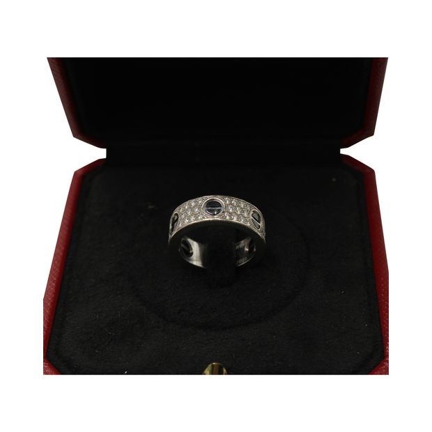 Cartier Love Ring In White Gold With Black Ceramic And Diamonds