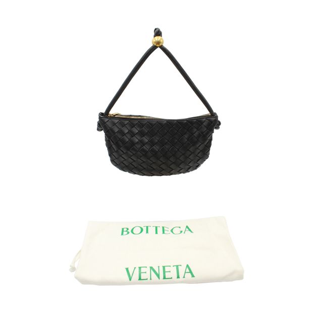Bottega Veneta Small Intrecciato Turn Pouch in Black Leather