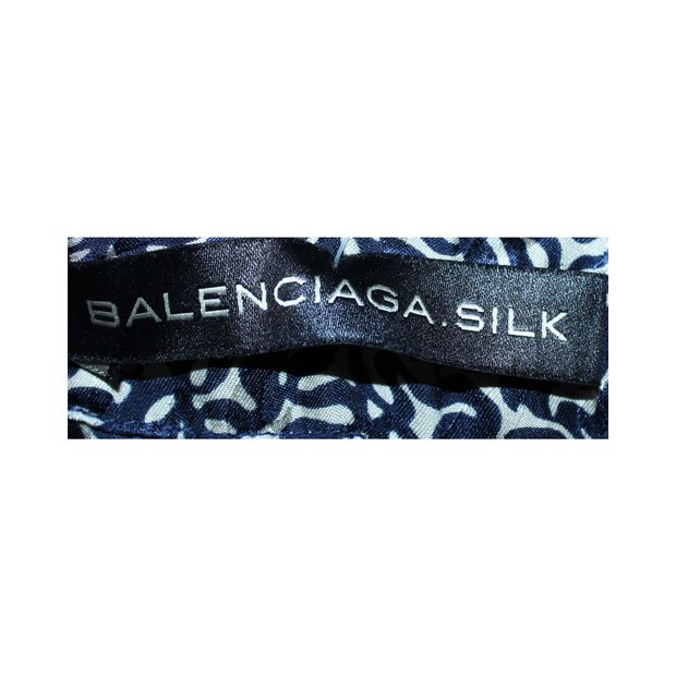 BALENCIAGA Printed Empire Silk Dress