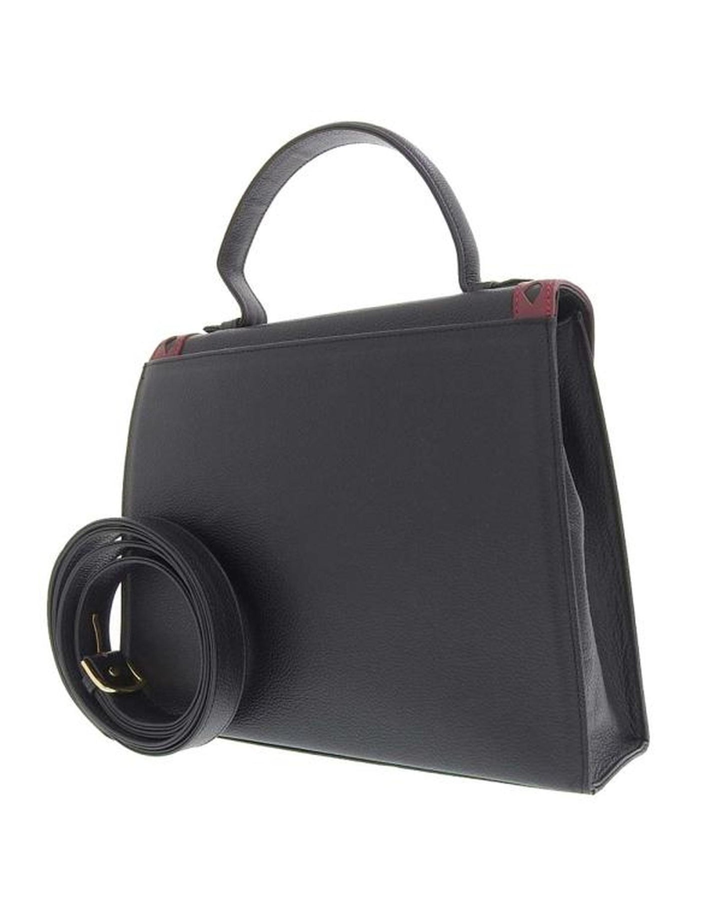 YSL Women's Black Leather Diamond Cut Handbag in Black