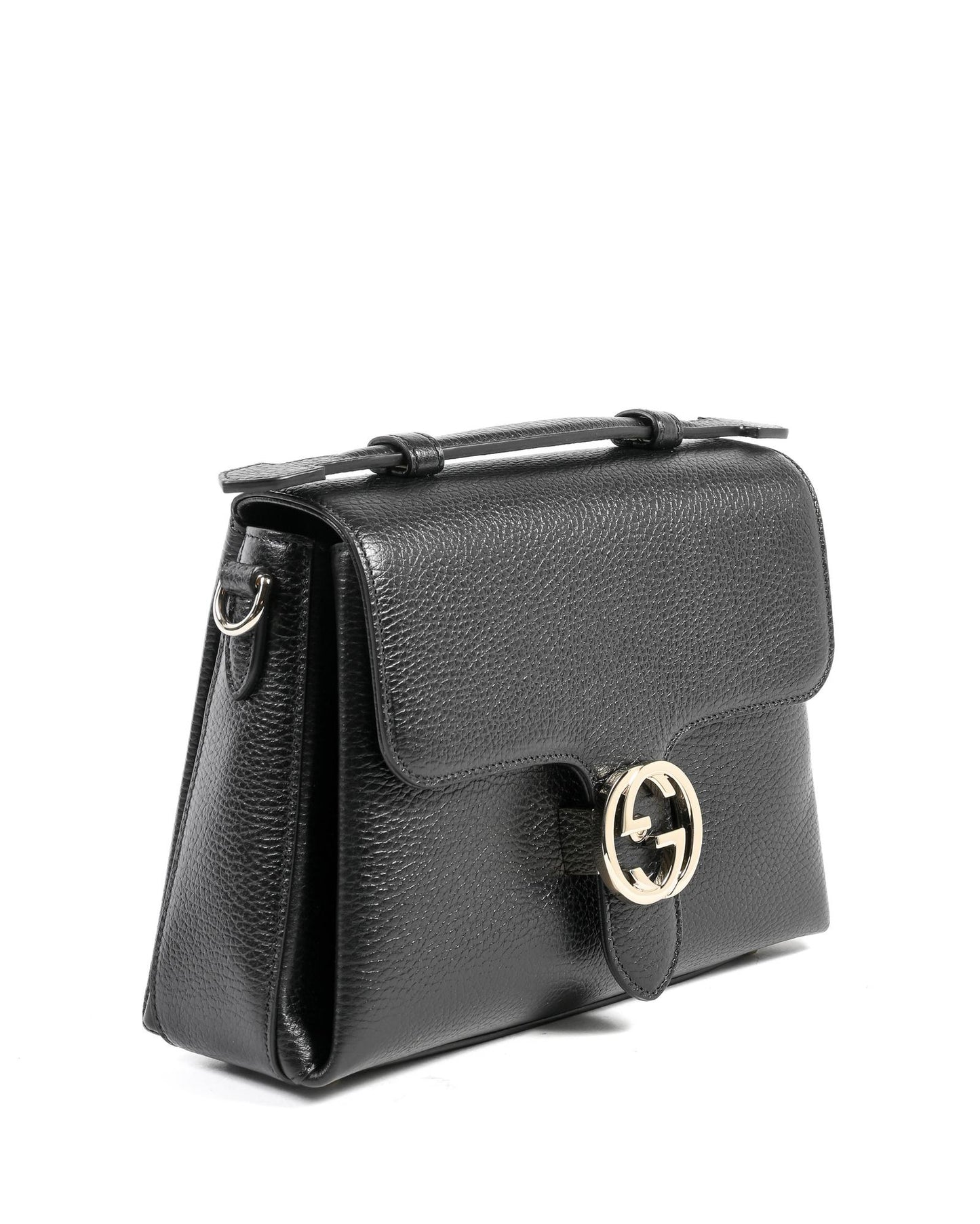 Gucci Women's Leather Interlocking Chain Bag in Black