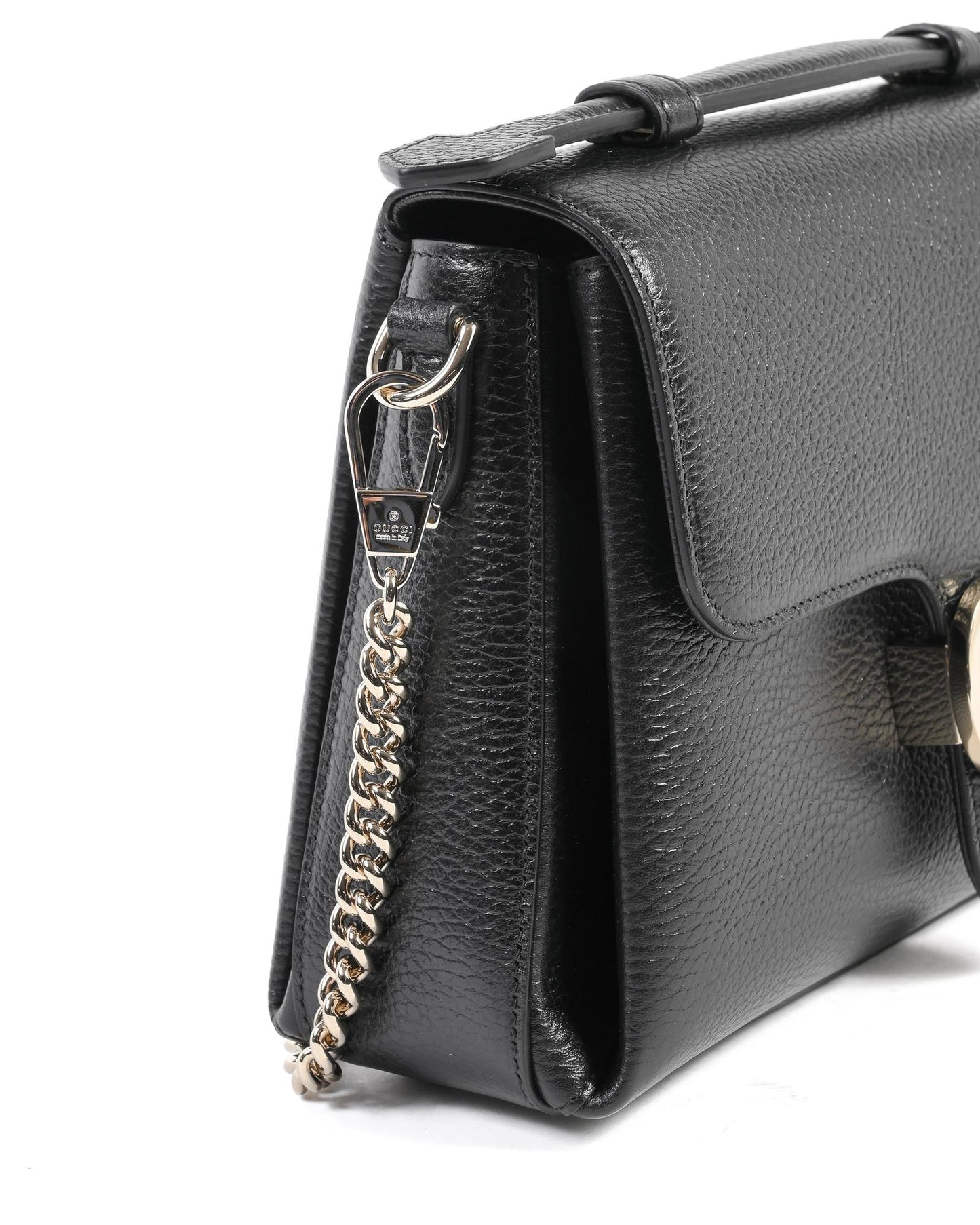 Gucci Women's Leather Interlocking Chain Bag in Black