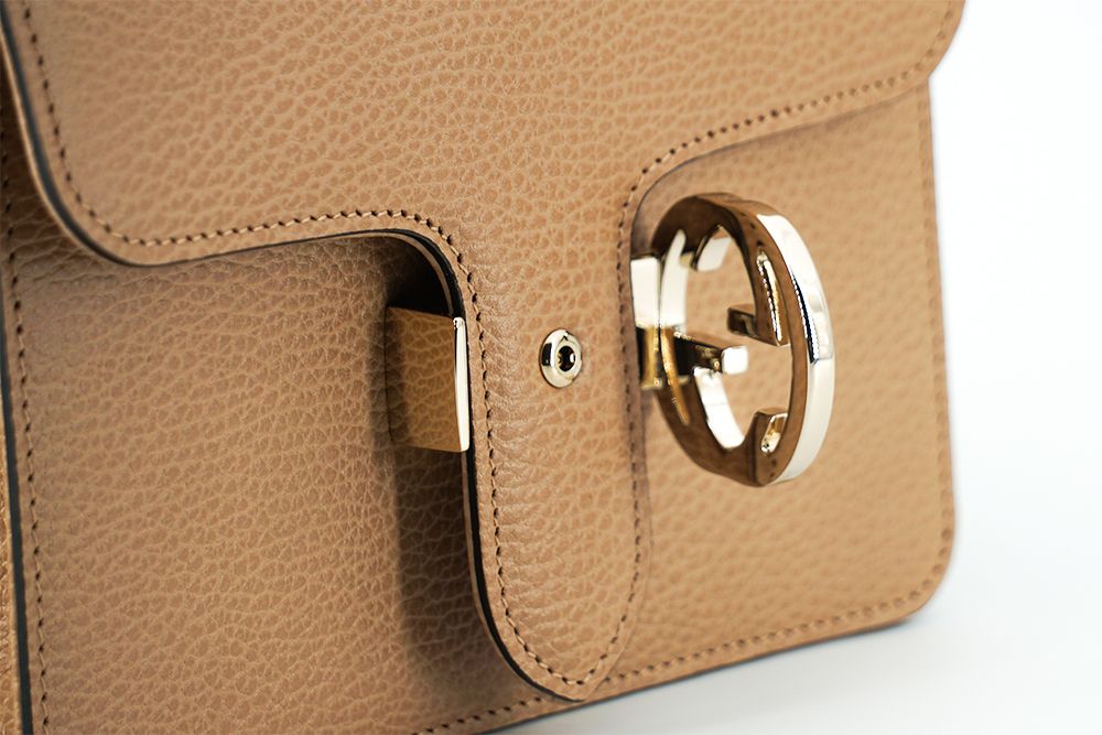 Gucci Women's Beige Calf Leather Dollar Shoulder Bag