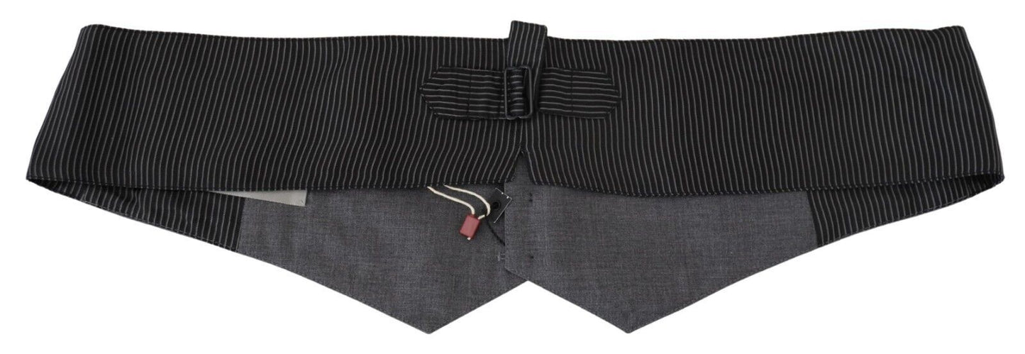 Dior Men's Black Stripes Button  Waist Cintura Cummerbund