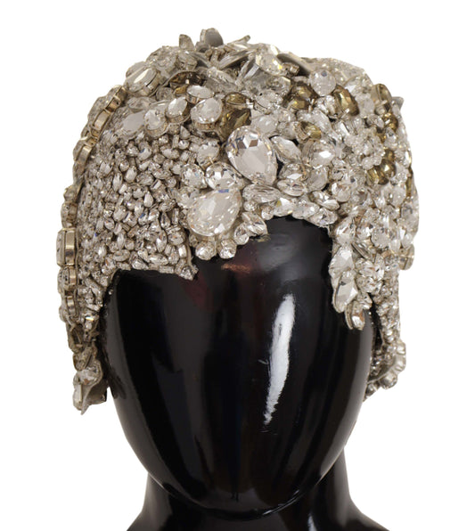 Dolce & Gabbana Women's Silver Teardrop Beaded Casque Sequin Turban Headdress