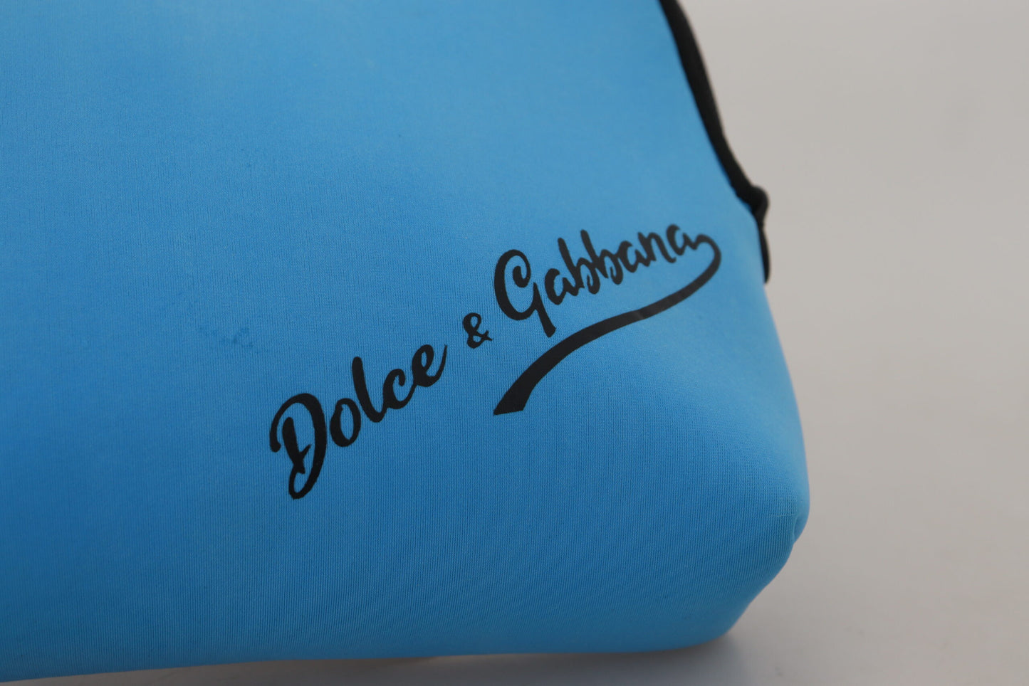 Dolce & Gabbana Women's Blue Logo Print Hand Pouch Leopard Print Toiletry Bag