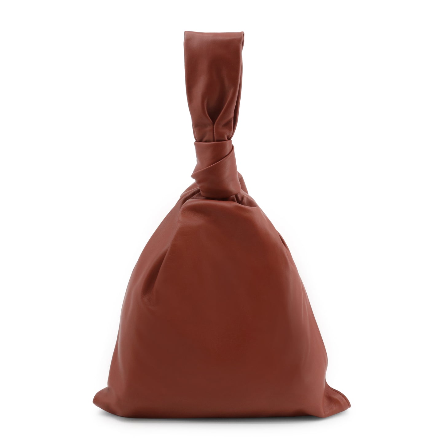 Bottega Veneta Women's Leather Handbag with Zip Closure and Pack Handle in Brown