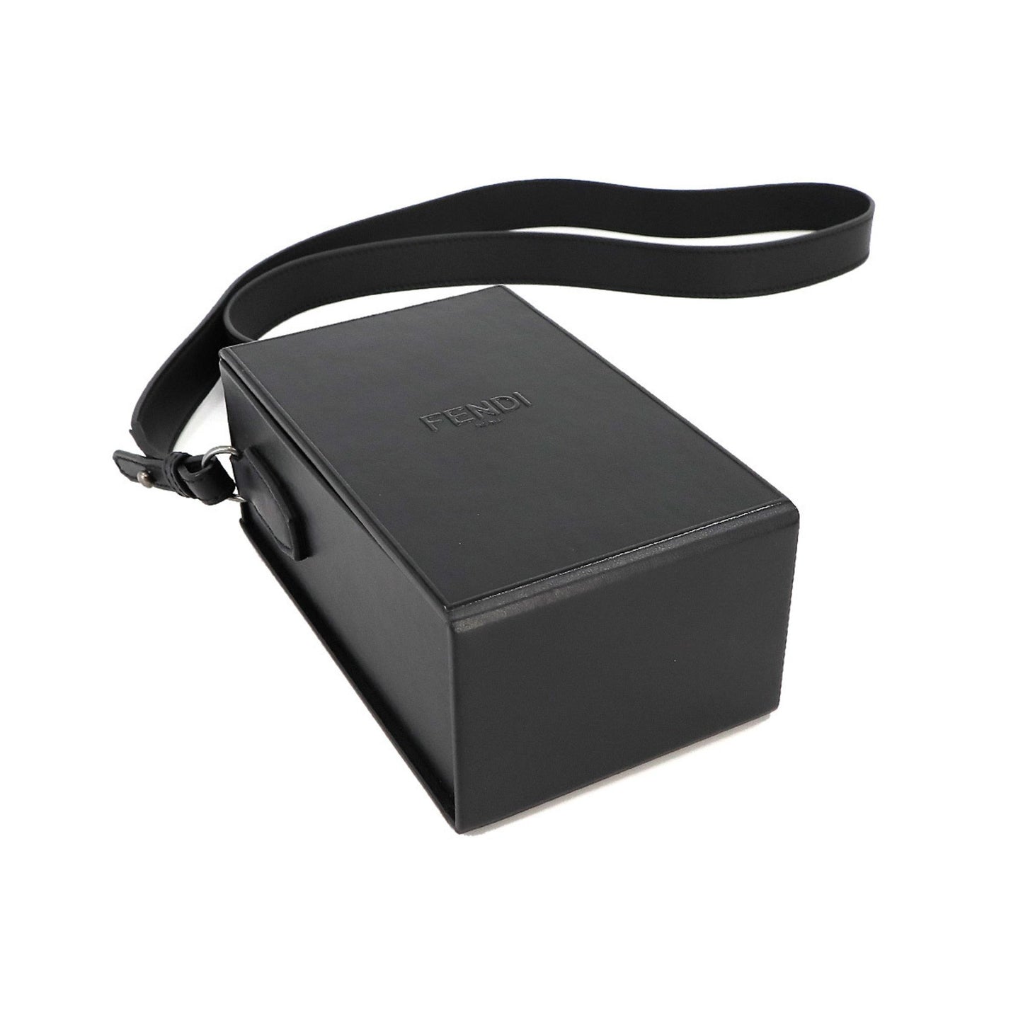 Fendi Unisex Black Leather Shoulder Bag in Black