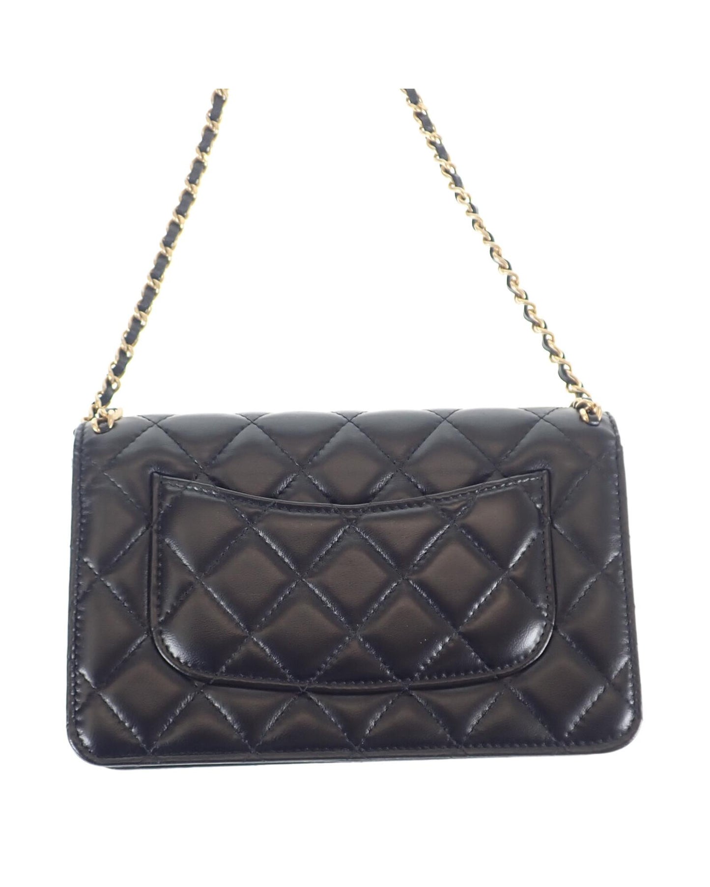 Chanel Women's Quilted Chain Wallet On Chain - Excellent Condition in Black