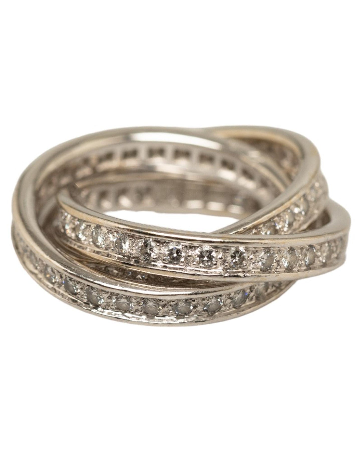 Cartier Women's Diamond Trinity Silver Bangle Set in Silver