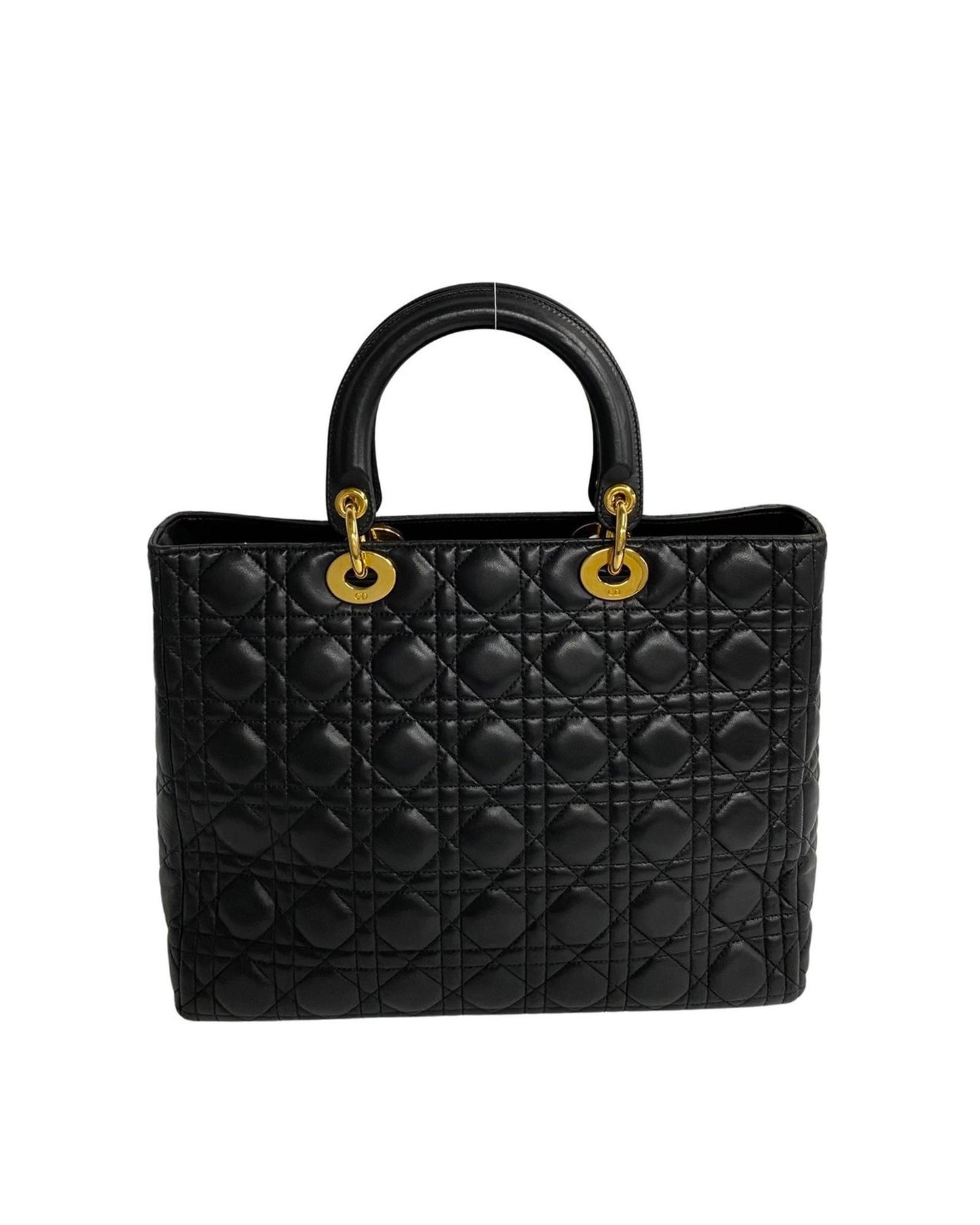 Dior Women's Large Leather Cannage Lady Bag in Black