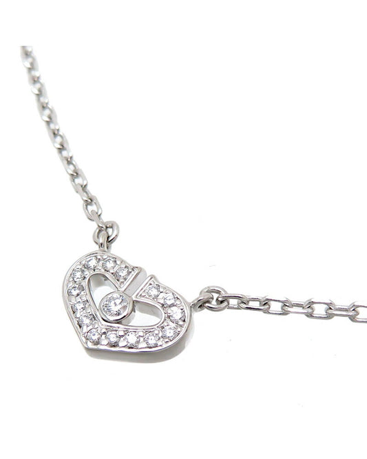Cartier Women's Diamond Heart Necklace in Silver in Silver