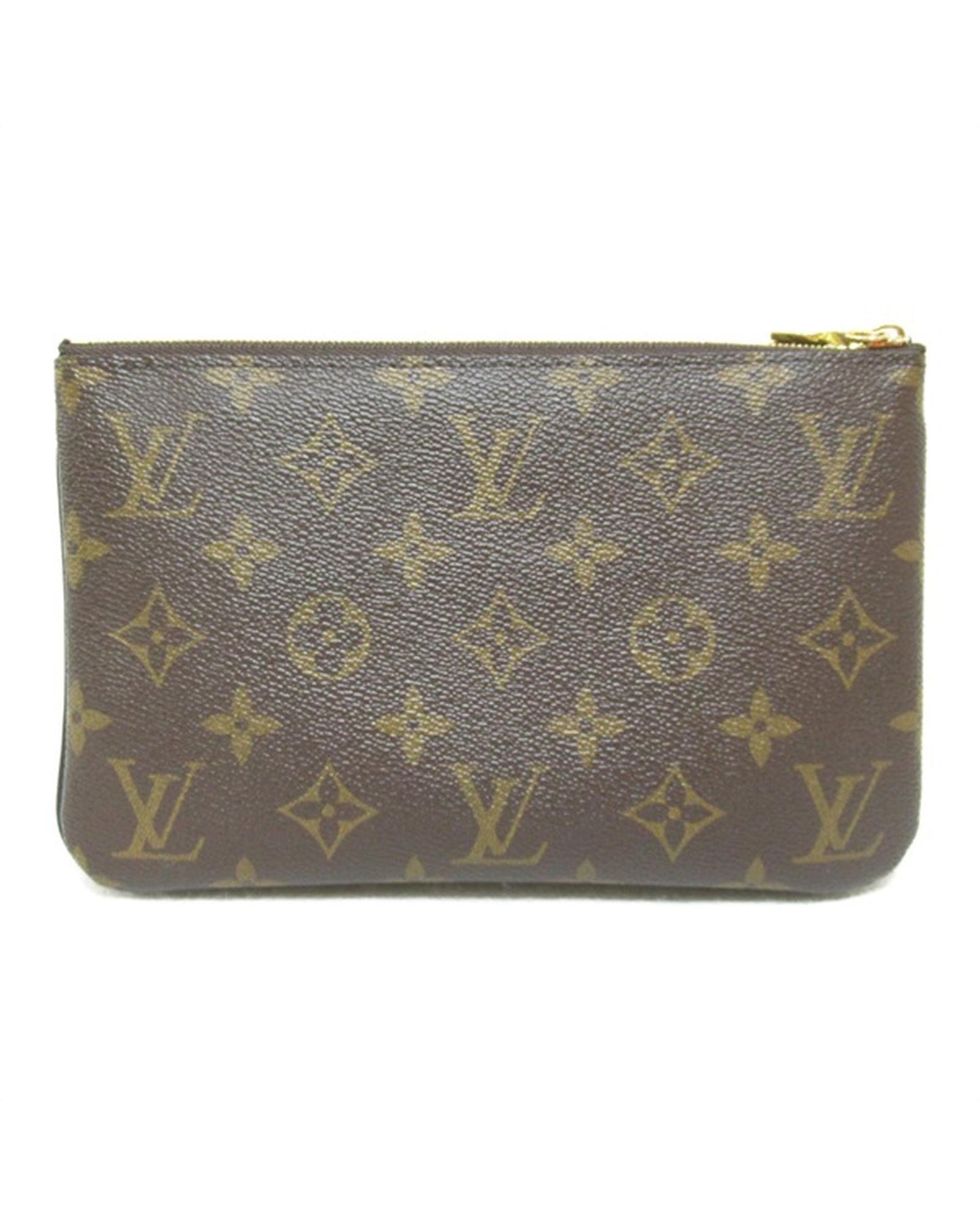 Louis Vuitton Women's Double Zip Monogram Pochette Bag in Brown