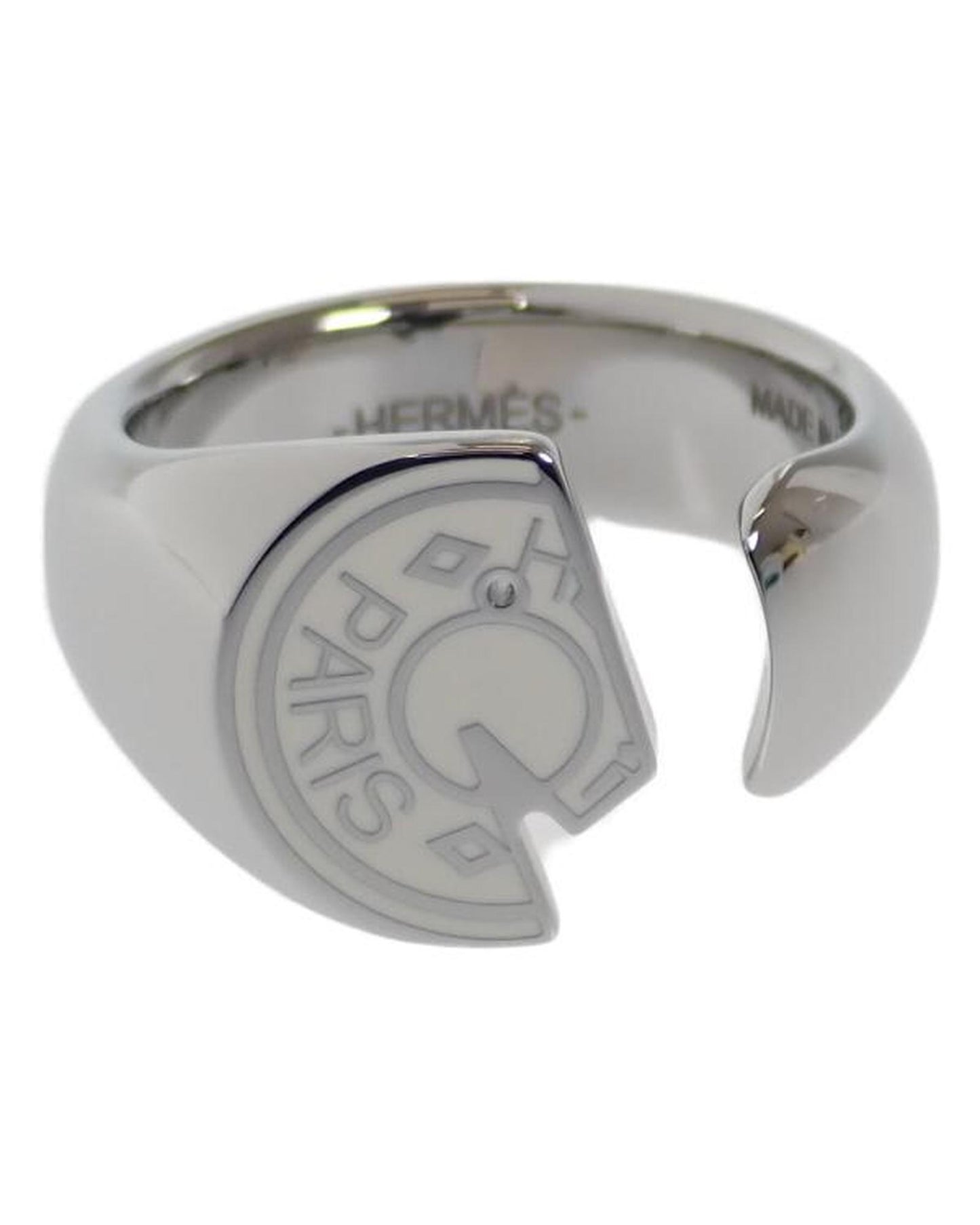 Hermes Women's Platinum Hermes Carrousel Ring in Silver