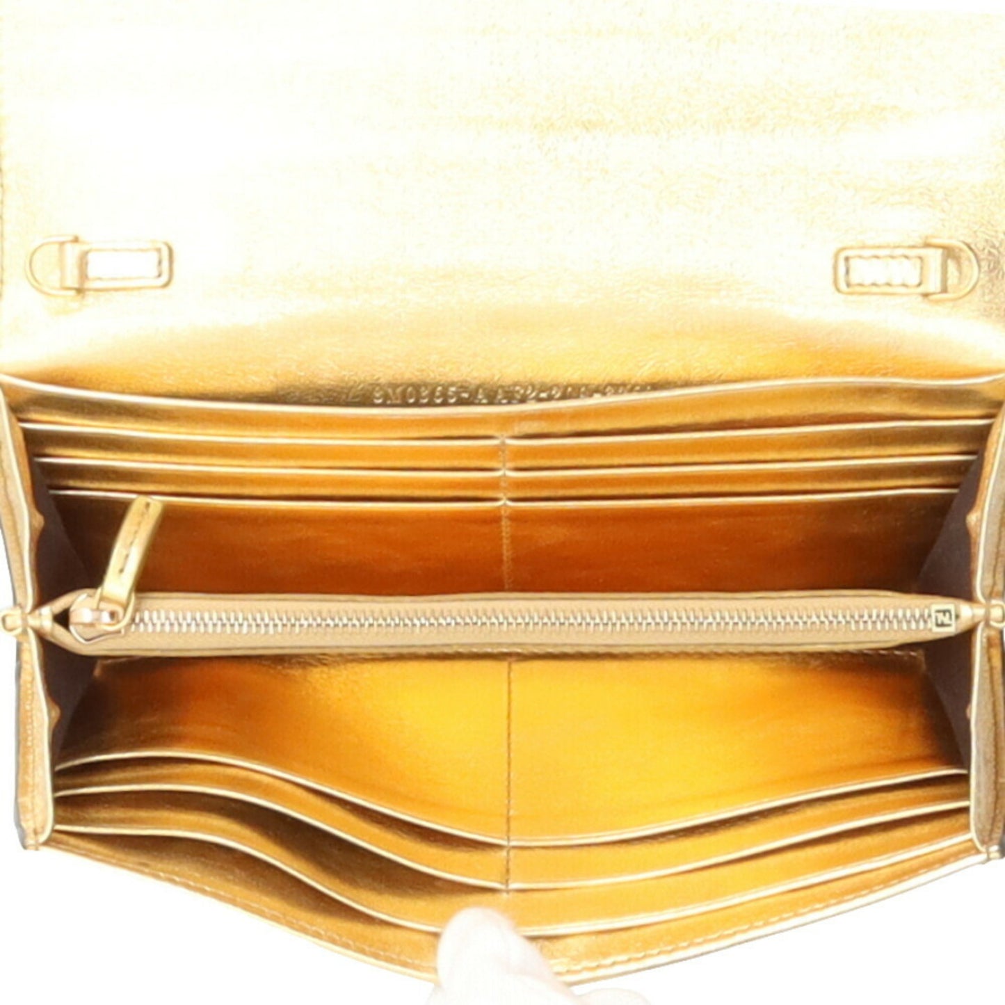 Fendi Women's Gold Leather Shoulder Bag in Gold