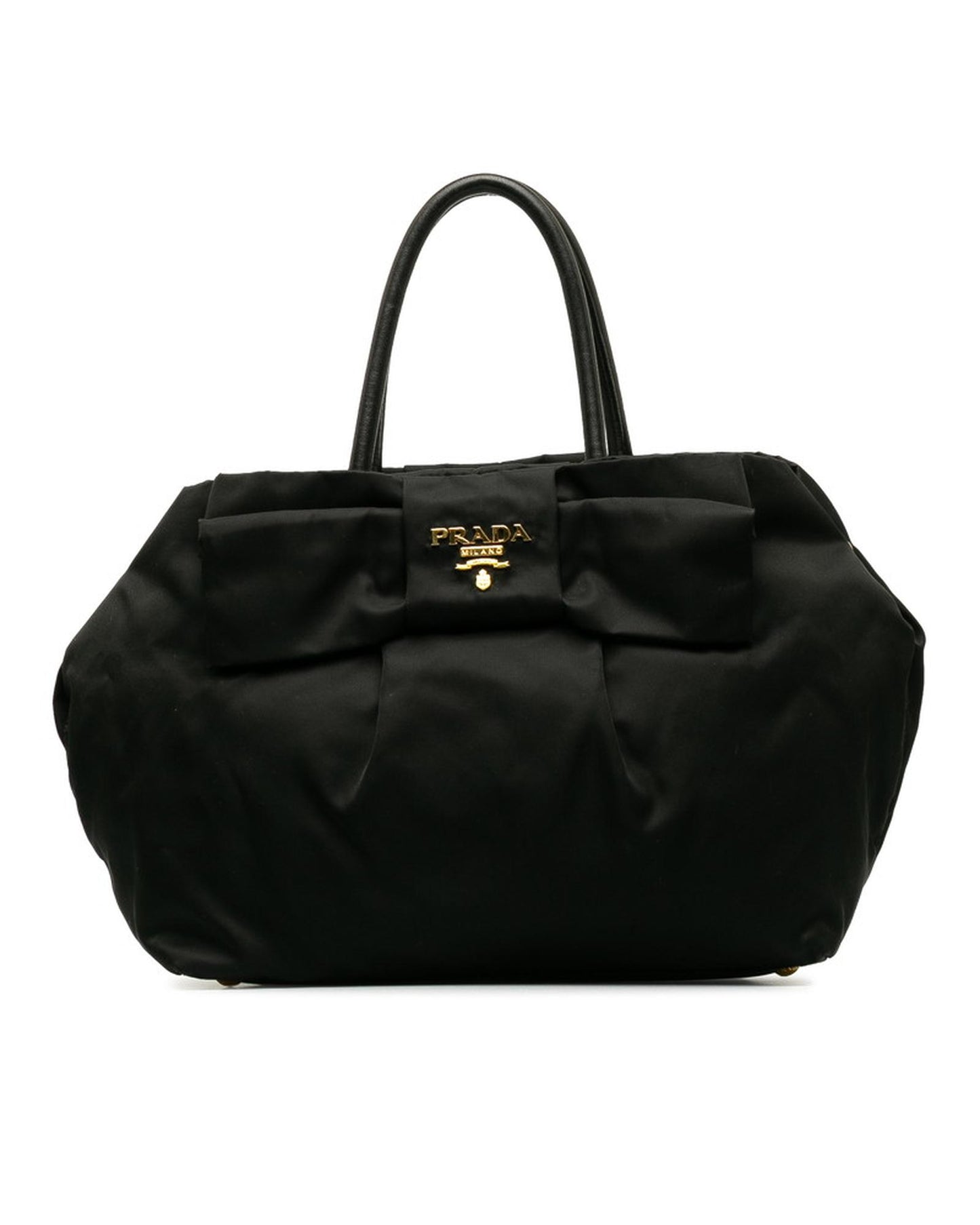 Prada Women's Black Bow Tote Bag in Excellent Condition in Black