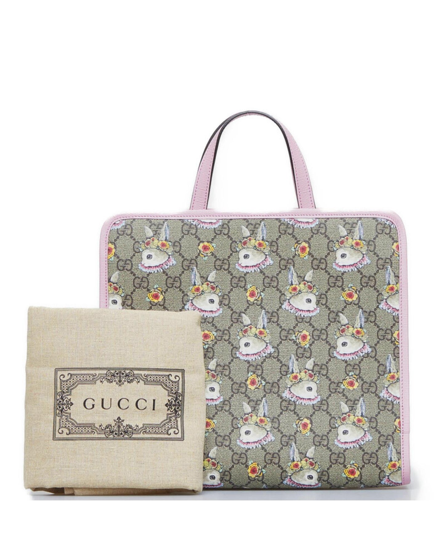 Gucci Women's Supreme Rabbit Handbag in Brown in Brown