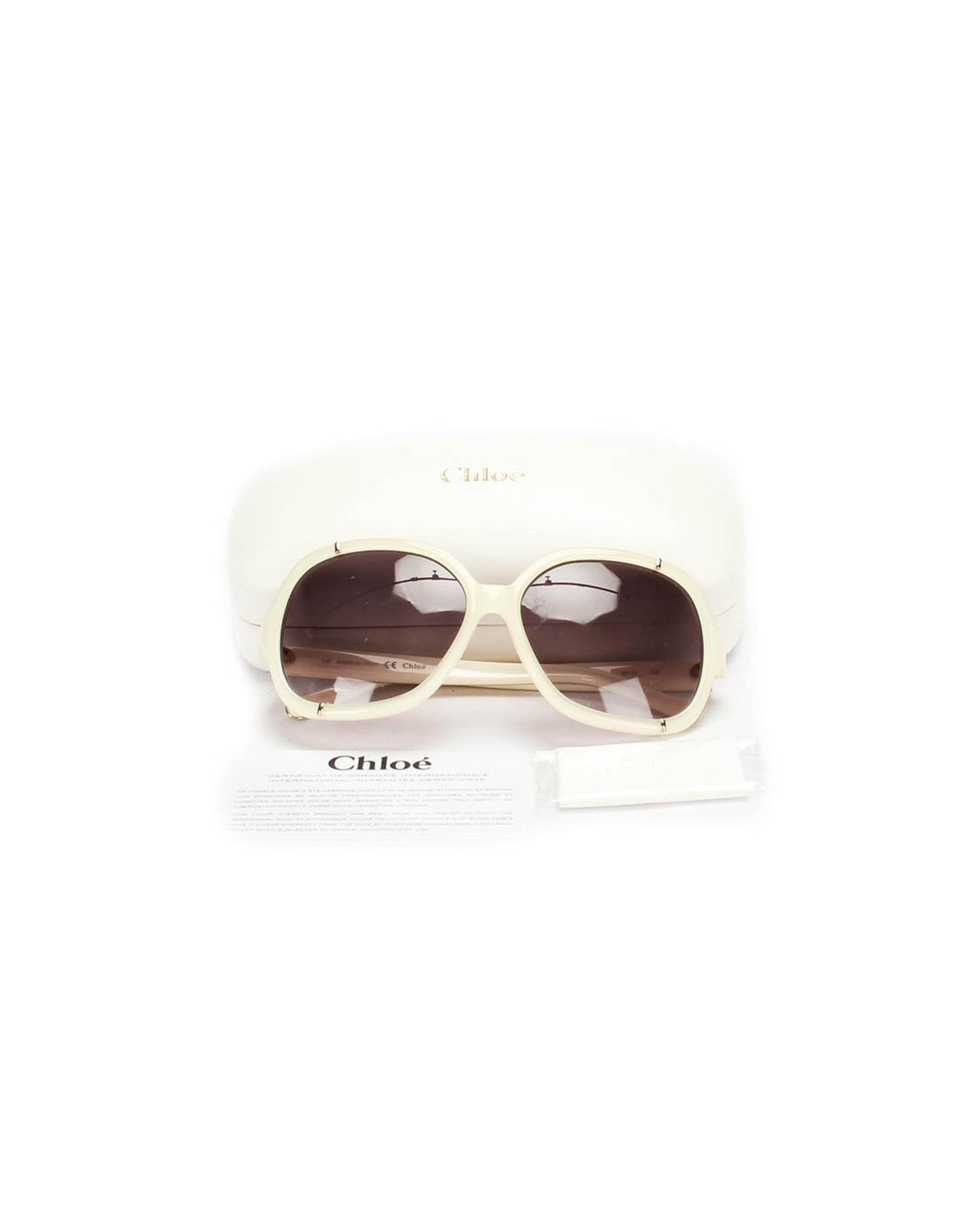 Chloe Women's Oversized Gradient Sunglasses in White in white