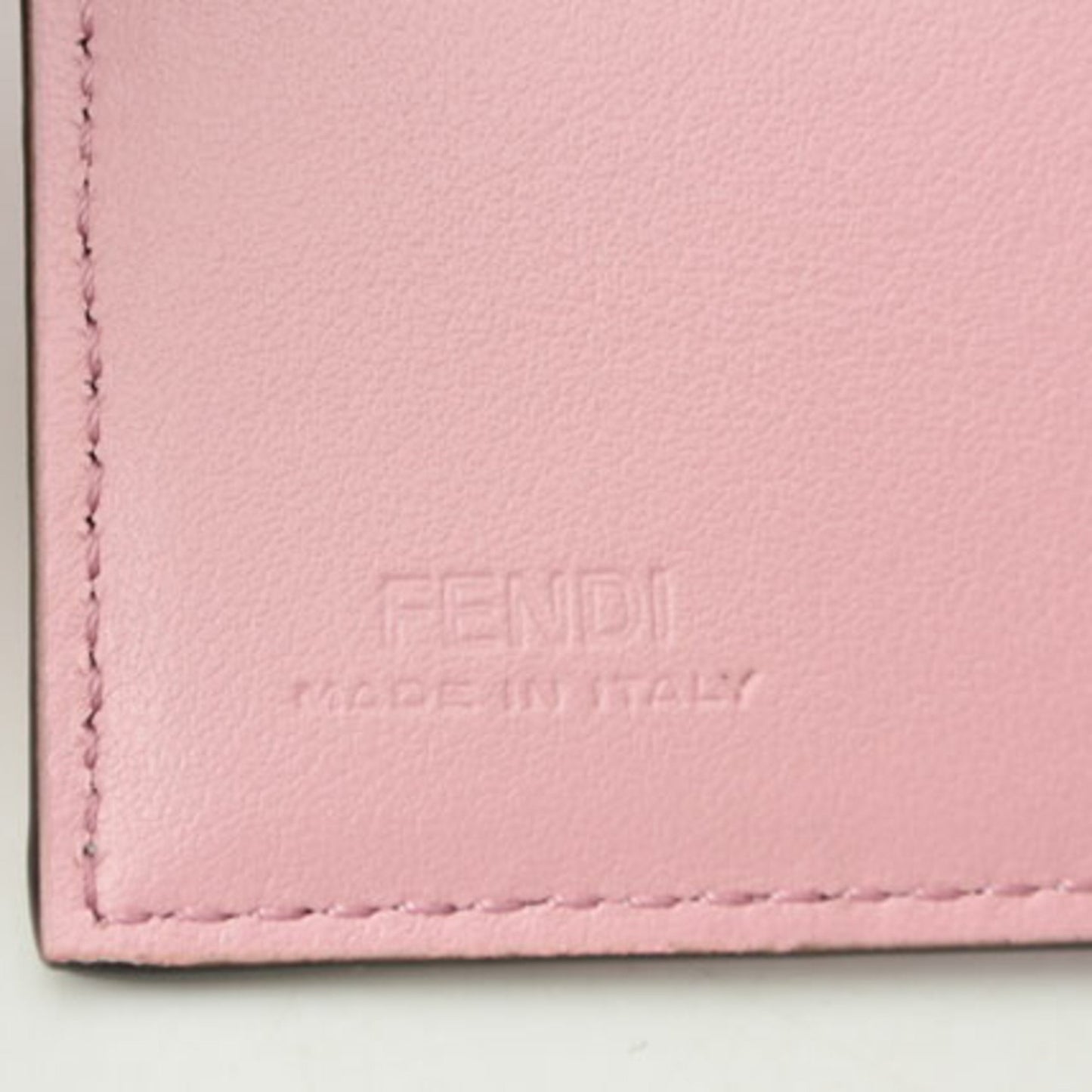 Fendi Women's Stylish Pink Leather Tri-Fold Wallet in Pink