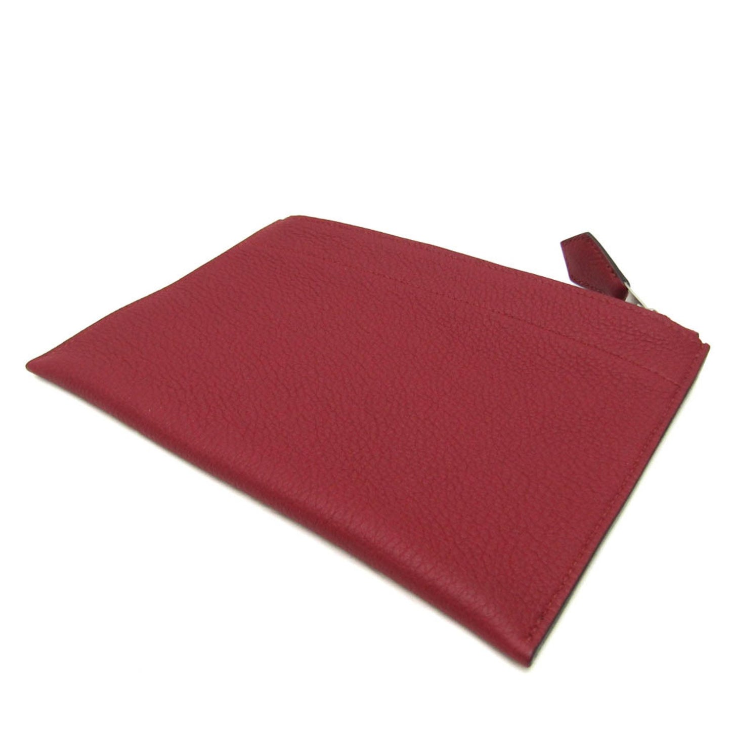 Hermes Women's Sophisticated Garnet Leather Clutch in Red