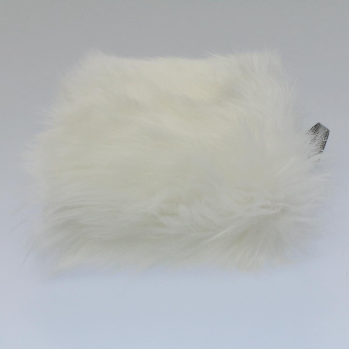 Prada Unisex Luxurious White Fur Clutch Accessory in White
