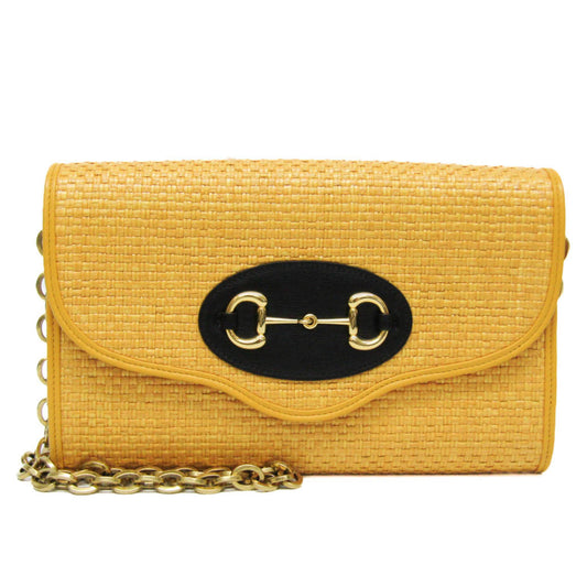 Gucci Women's Horsebit Leather Shoulder Bag in Yellow