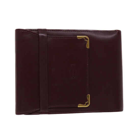 Cartier Unisex Luxury Must de Cartier Leather Wallet in Red